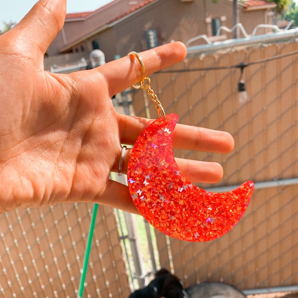 Red Moon Keychain